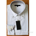 Men's White Jacquard Shirts Long-sleeved